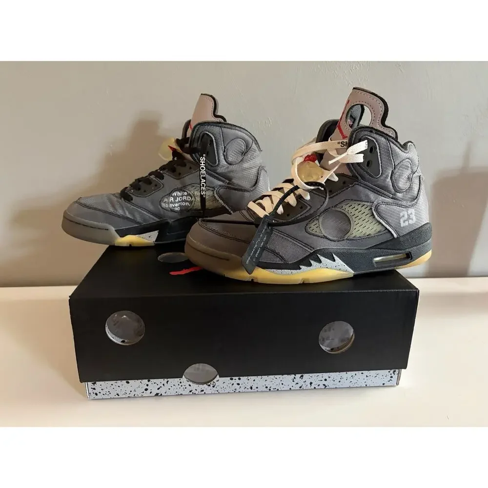 Men’s Size 9.5 - Jordan 5 Retro SP x Off-White Mid Muslin CT8480-001 (0018)